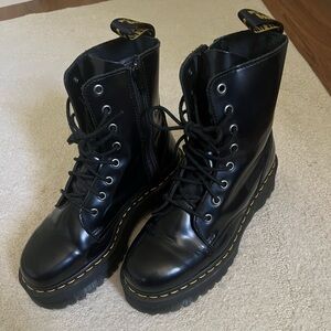 Dr. Martens Black Leather Platform Jadon Boot